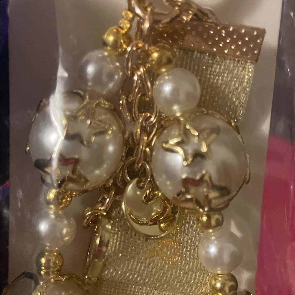 Dior Gold and Pearl Star Charm Keychain Card Holder - Picture 8 of 10